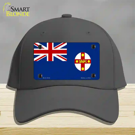 New South Wales Flag Novelty License Plate Hat Cotton / Charcoal