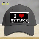 I Love My Truck Black Novelty License Plate Hat Cotton / Charcoal