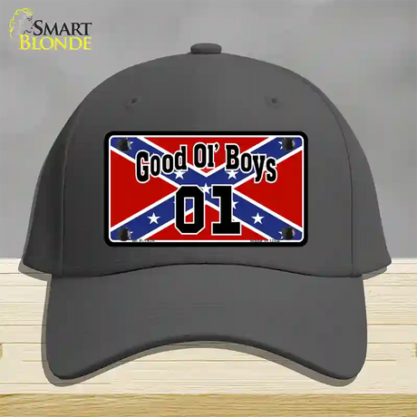 Good Ol Boys Confederate Flag Novelty License Plate Hat Cotton / Charcoal