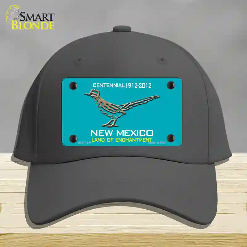 Road Runner Teal New Mexico Novelty License Plate Hat Cotton / Charcoal