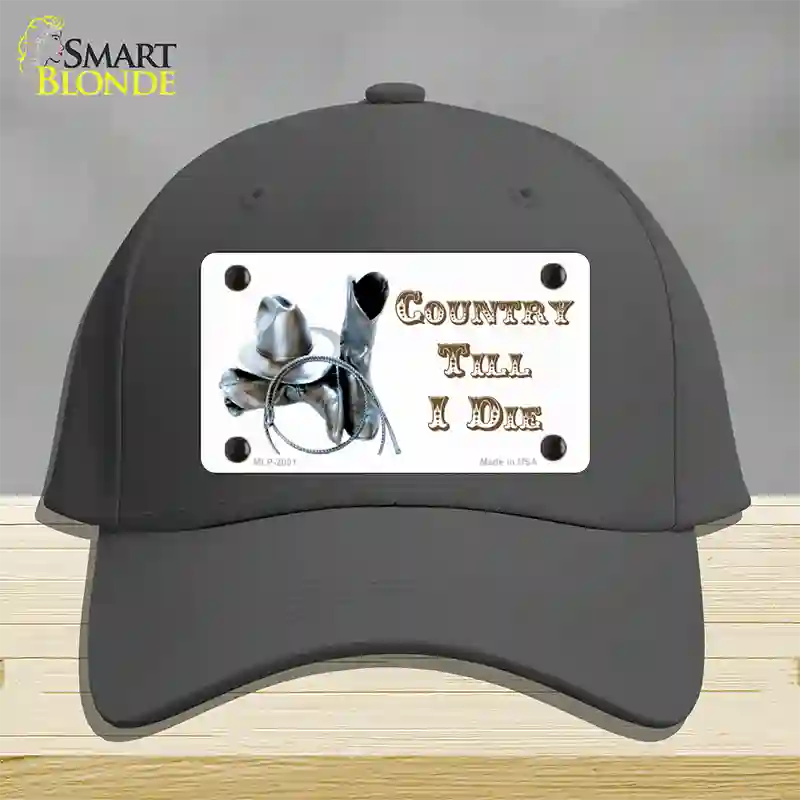 Country Till I Die Novelty License Plate Hat Cotton / Charcoal