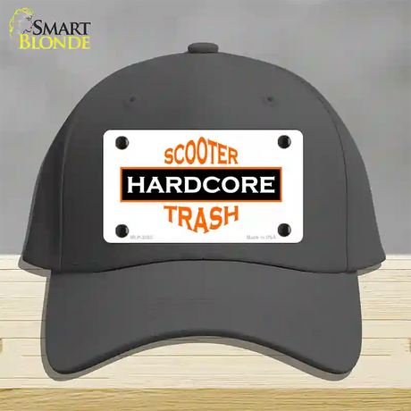 Hardcore Scooter Trash White Novelty License Plate Hat Cotton / Charcoal