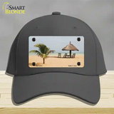 Tropical Beach Setting Novelty License Plate Hat Cotton / Charcoal