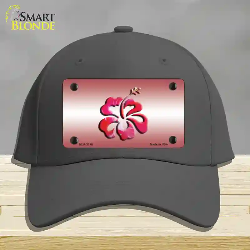 Hibiscus Flower Novelty License Plate Hat Cotton / Charcoal