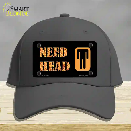 Need Head Novelty License Plate Hat Cotton / Charcoal