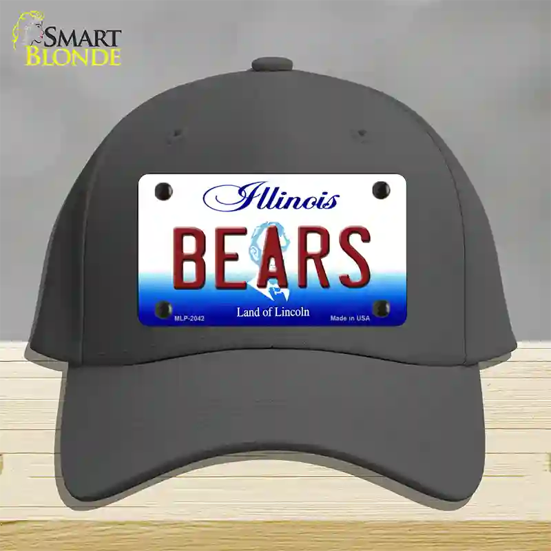 Bears Illinois State Novelty License Plate Hat Cotton / Charcoal