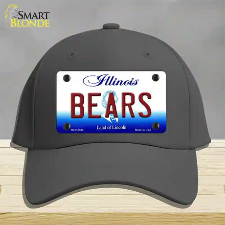 Bears Illinois State Novelty License Plate Hat Cotton / Charcoal