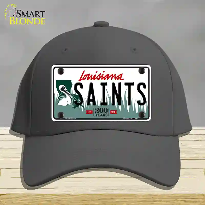 Saints Louisiana State Novelty License Plate Hat Cotton / Charcoal