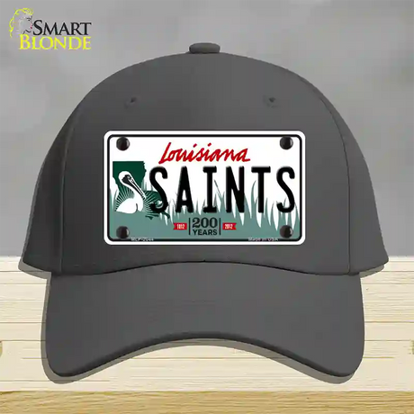 Saints Louisiana State Novelty License Plate Hat Cotton / Charcoal