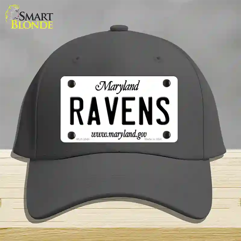 Ravens Maryland State Novelty License Plate Hat Cotton / Charcoal