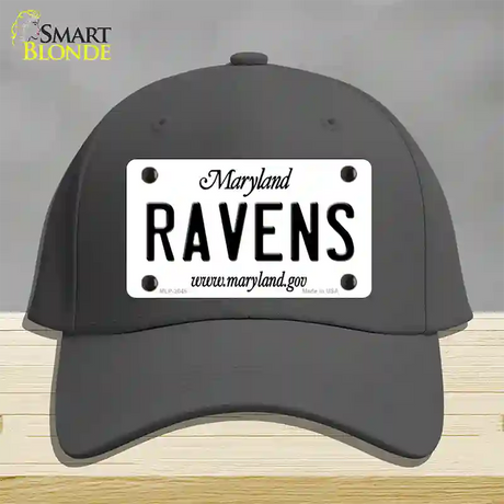 Ravens Maryland State Novelty License Plate Hat Cotton / Charcoal