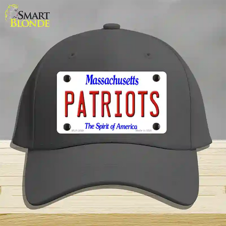 Patriots Massachusetts State Novelty License Plate Hat Cotton / Charcoal