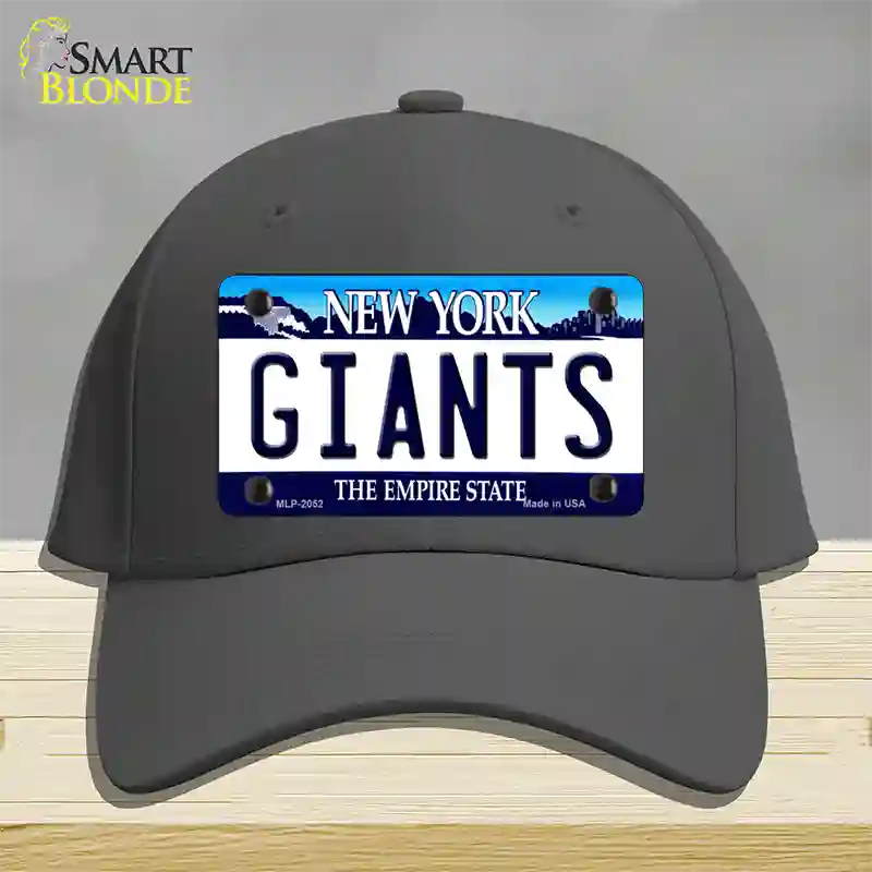 Giants New York State Novelty License Plate Hat Cotton / Charcoal