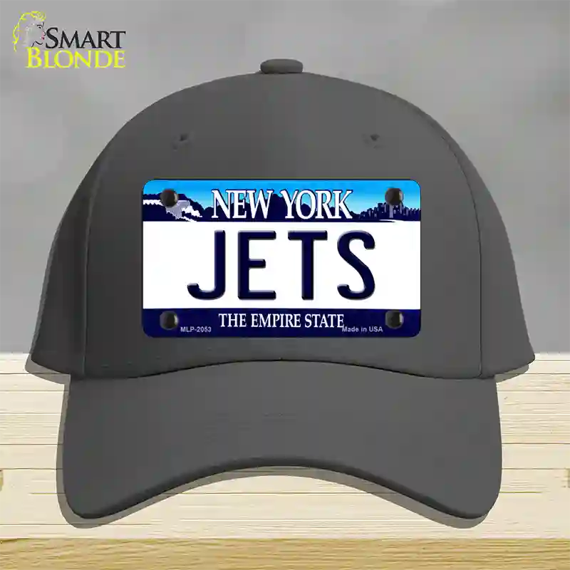 Jets New York State Novelty License Plate Hat Cotton / Charcoal