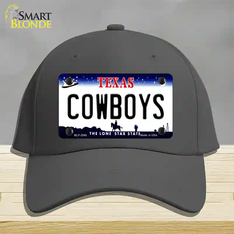 Cowboys Texas State Novelty License Plate Hat Cotton / Charcoal