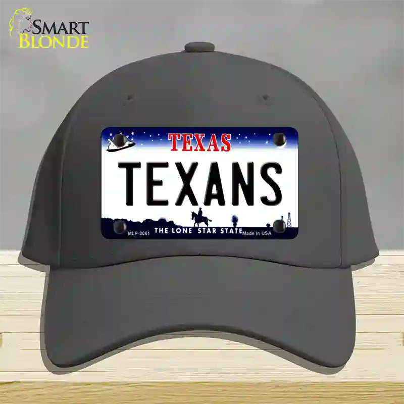 Texans Texas State Novelty License Plate Hat Cotton / Charcoal