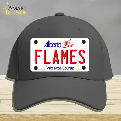 Flames Alberta Canada Province Novelty License Plate Hat Cotton / Charcoal