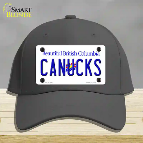 Canucks British Columbia Canada Province Novelty License Plate Hat Cotton / Charcoal