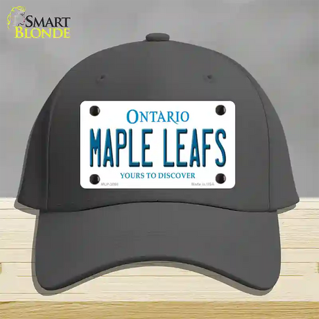 Maple Leafs Ontario Canada Province Novelty License Plate Hat Cotton / Charcoal