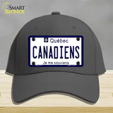 Canadiens Quebec Canada Province Novelty License Plate Hat Cotton / Charcoal