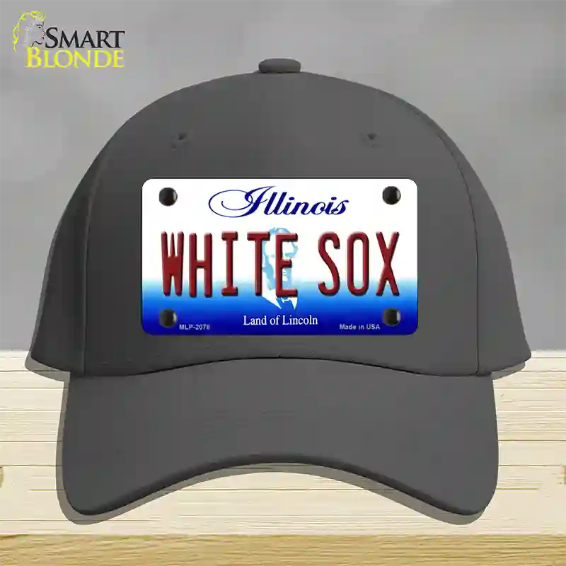 Whitesox Illinois State Novelty License Plate Hat Cotton / Charcoal