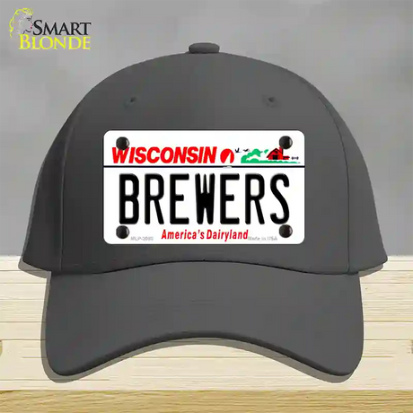 Brewers Wisconsin State Novelty License Plate Hat Cotton / Charcoal