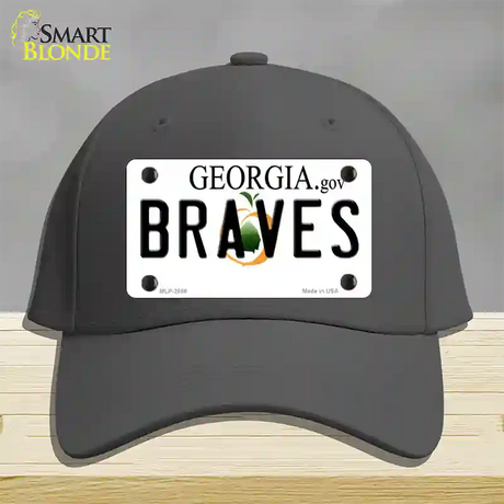 Braves Georgia State Novelty License Plate Hat Cotton / Charcoal