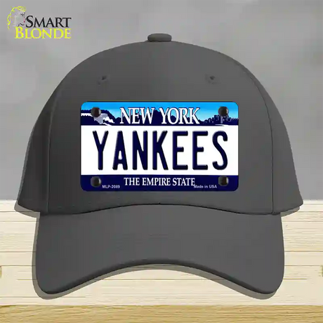 Yankees New York State Novelty License Plate Hat Cotton / Charcoal