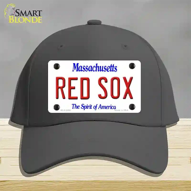 Red Sox Massachusetts State Novelty License Plate Hat Cotton / Charcoal