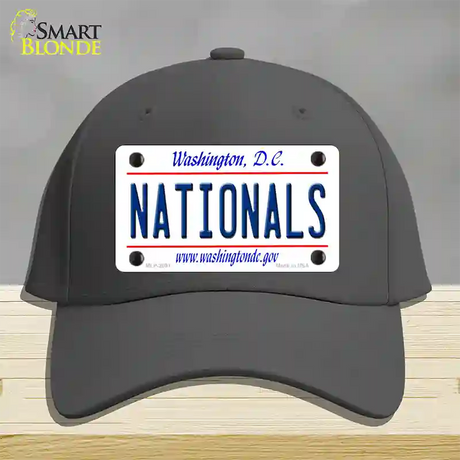 Nationals Washington DC State Novelty License Plate Hat Cotton / Charcoal