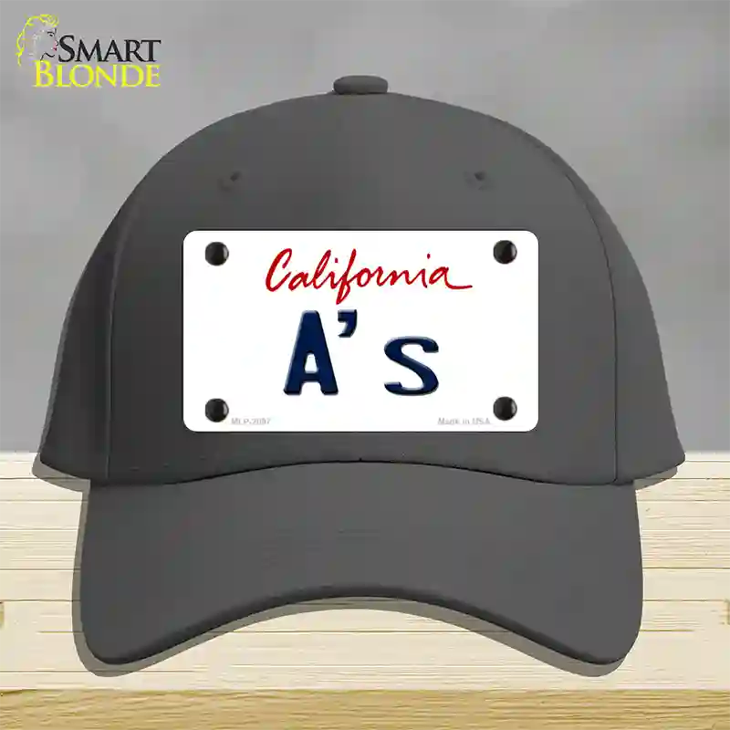 As California State Novelty License Plate Hat Cotton / Charcoal