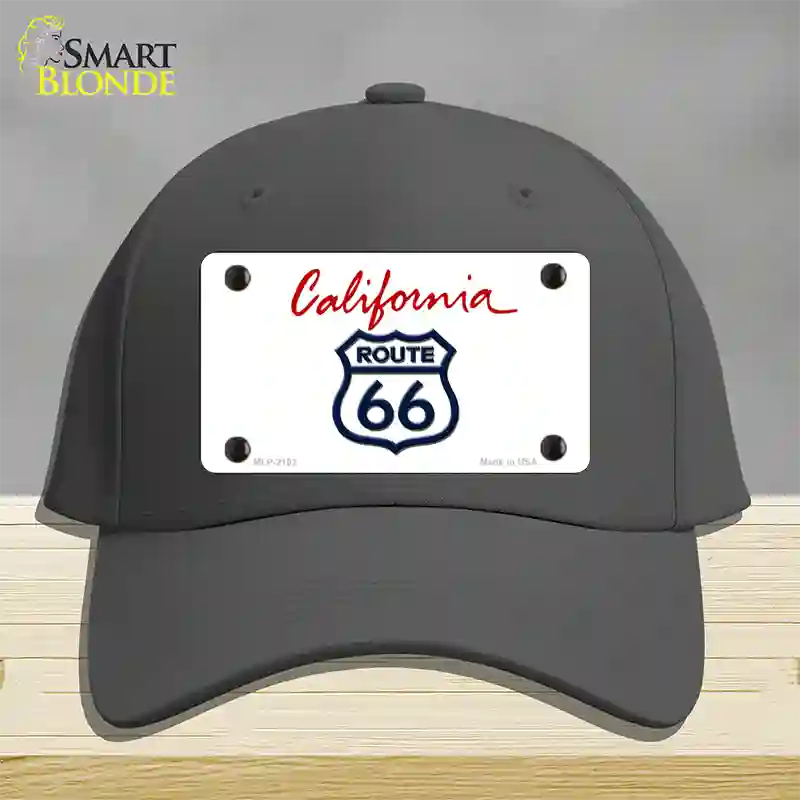 Route 66 Shield California Novelty License Plate Hat Cotton / Charcoal