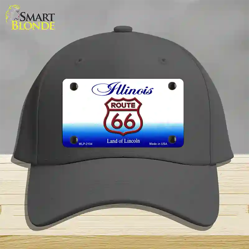 Route 66 Shield Illinois Novelty License Plate Hat Cotton / Charcoal