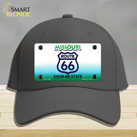 Route 66 Shield Missouri Novelty License Plate Hat Cotton / Charcoal