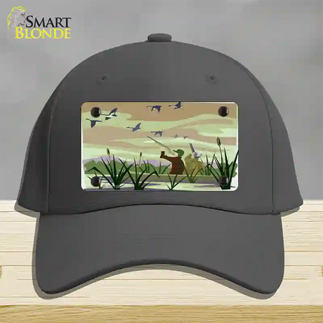 Duck Hunting Camouflage Novelty License Plate Hat Cotton / Charcoal