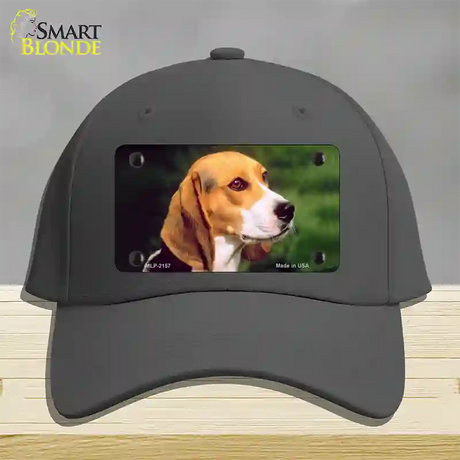 Beagle Dog Novelty License Plate Hat Cotton / Charcoal