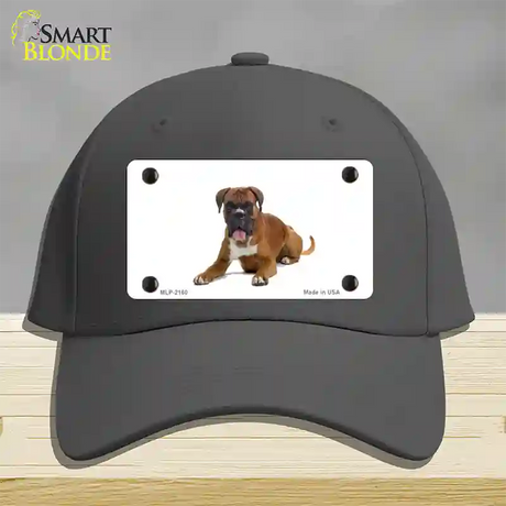 Boxer Dog Novelty License Plate Hat Cotton / Charcoal