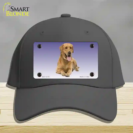 Yellow Labrador Retriever Dog Novelty License Plate Hat Cotton / Charcoal