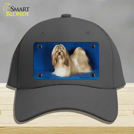 Shih Tzu Dog Novelty License Plate Hat Cotton / Charcoal