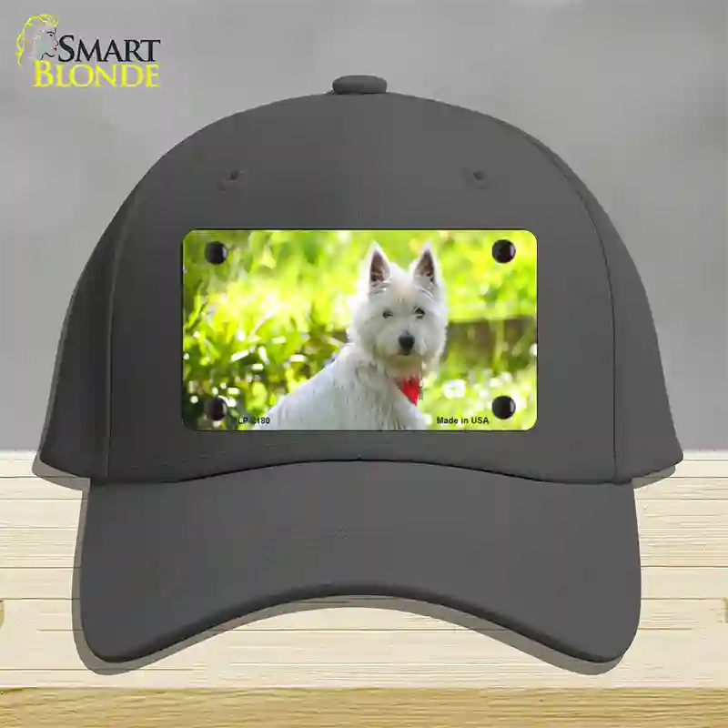 West Highland Dog Terrier Novelty License Plate Hat Cotton / Charcoal