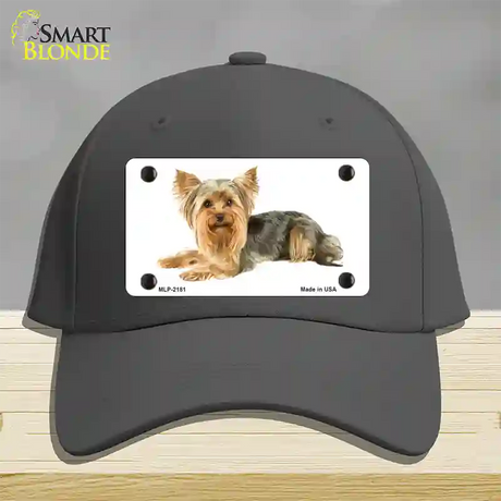 Yorkshire Terrier Dog Novelty License Plate Hat Cotton / Charcoal