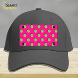 Lime Green Polka Dots Hot Pink Novelty License Plate Hat Cotton / Charcoal