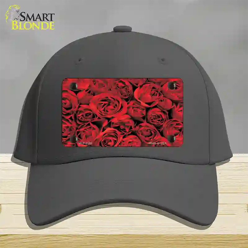 Red Roses Novelty License Plate Hat Cotton / Charcoal