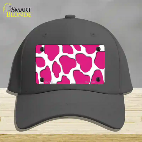 Pink White Giraffe Novelty License Plate Hat Cotton / Charcoal