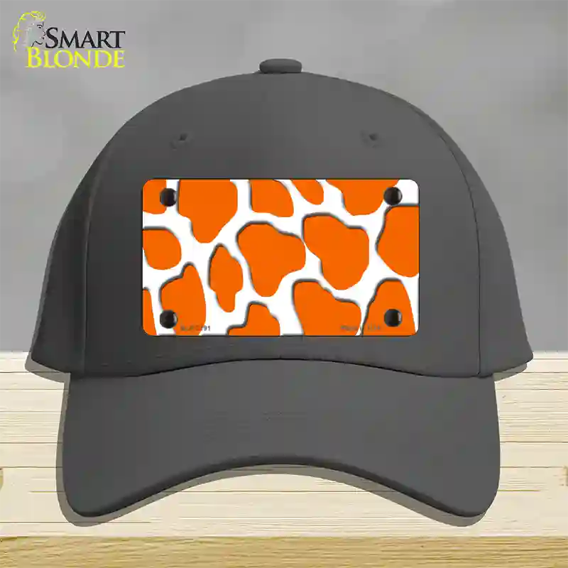 Orange White Giraffe Novelty License Plate Hat Cotton / Charcoal