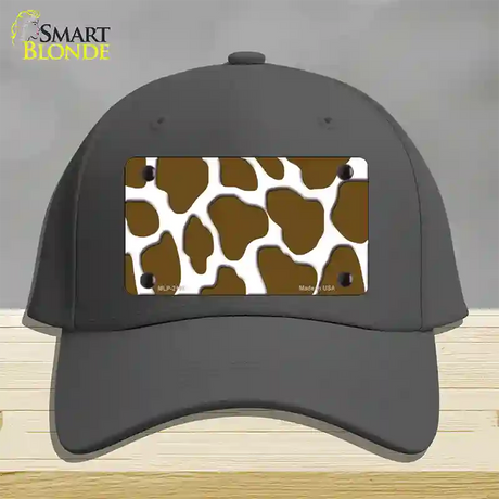 Brown White Giraffe Novelty License Plate Hat Cotton / Charcoal