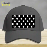 White Polka Dots Black Novelty License Plate Hat Cotton / Charcoal