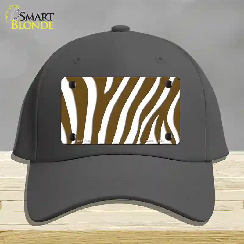 Brown White Zebra Novelty License Plate Hat Cotton / Charcoal