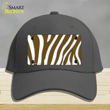 Brown White Zebra Novelty License Plate Hat Cotton / Charcoal