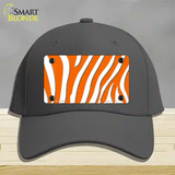 Orange White Zebra Novelty License Plate Hat Cotton / Charcoal